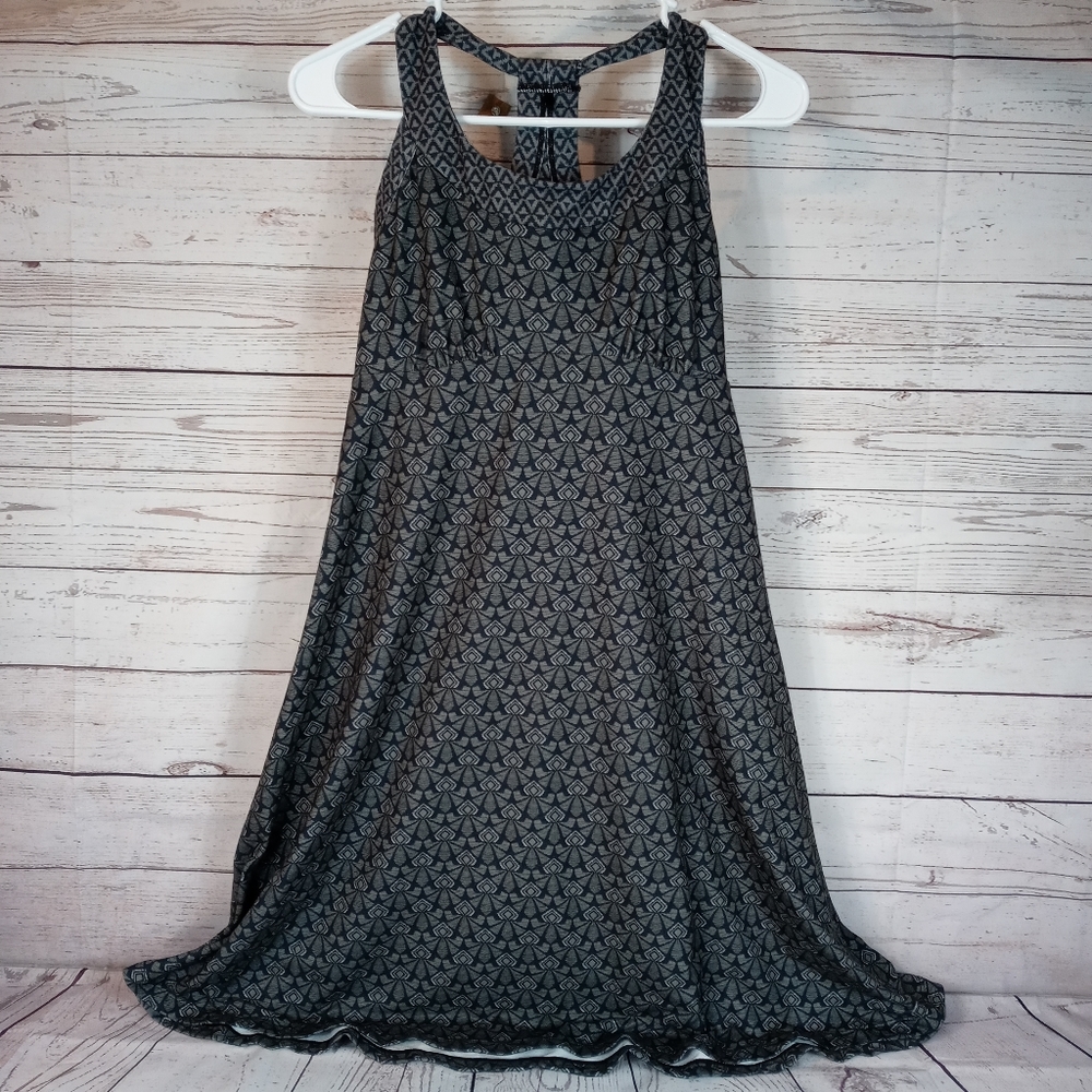 PrAna Cali Racerback Dress Charcoal Botanical